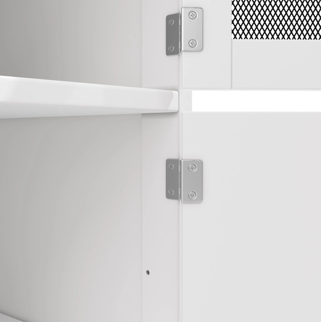 Carrello da cucina 140x70x93.5 cm con piano pieghevole in MDF bianco