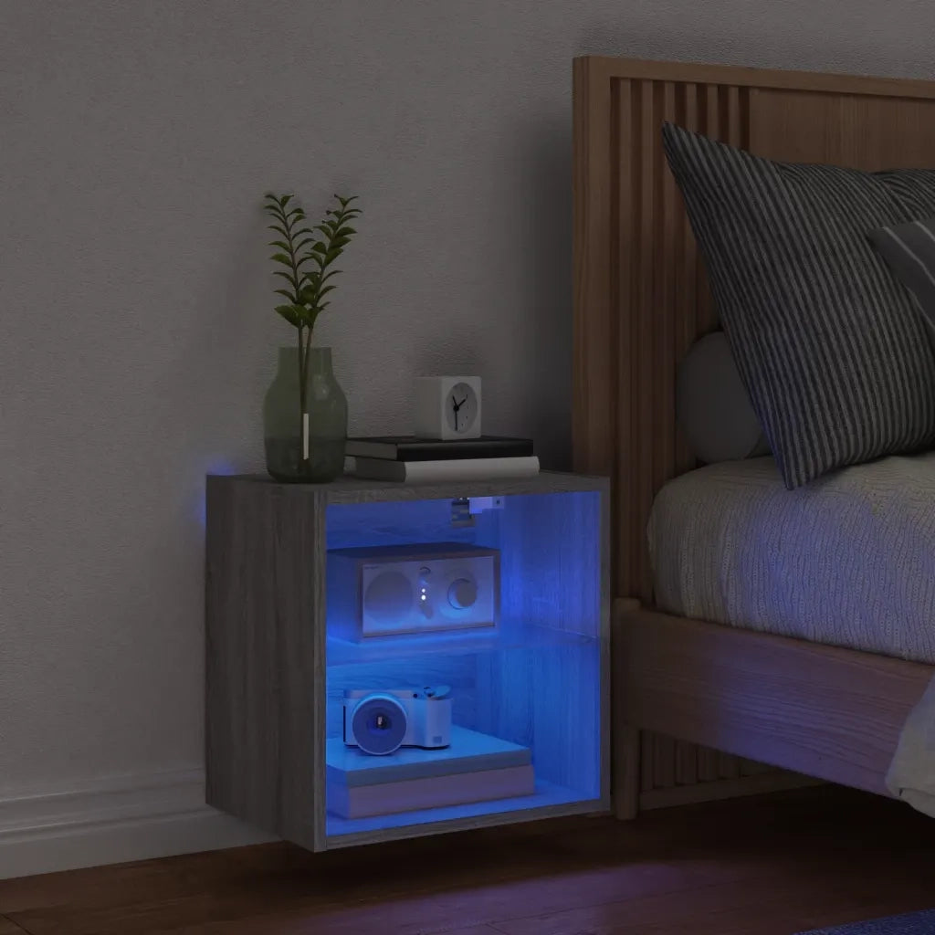 Comodino con Luci LED a Parete Grigio Sonomacod mxl 87886