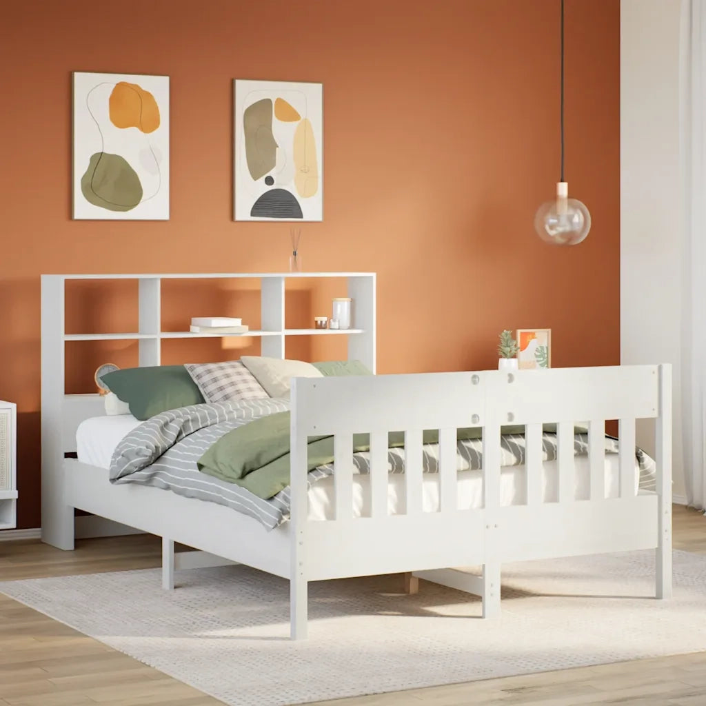 Letto senza Materasso Bianco 120x190 cm Legno Massello di Pino 3323240