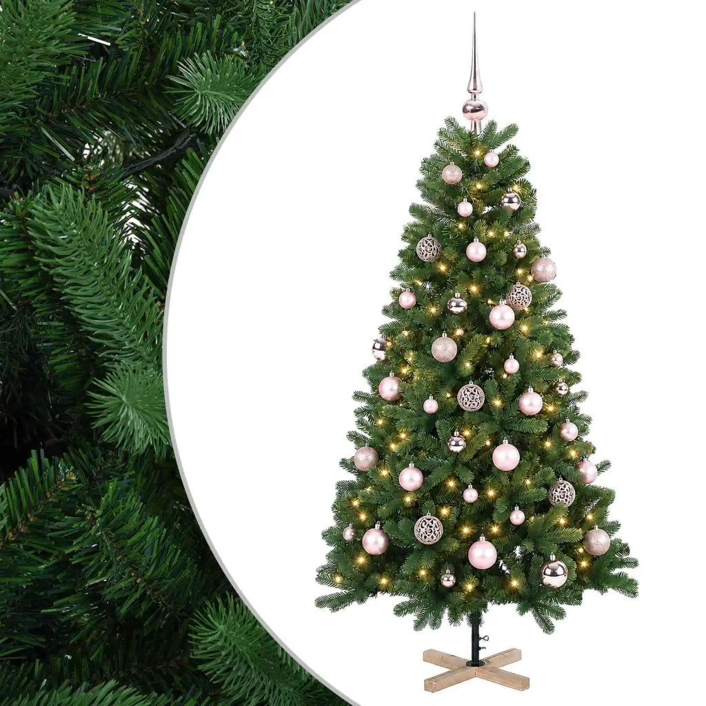 Albero di Natale artificiale con palline 120 cm 150 LED 3461415