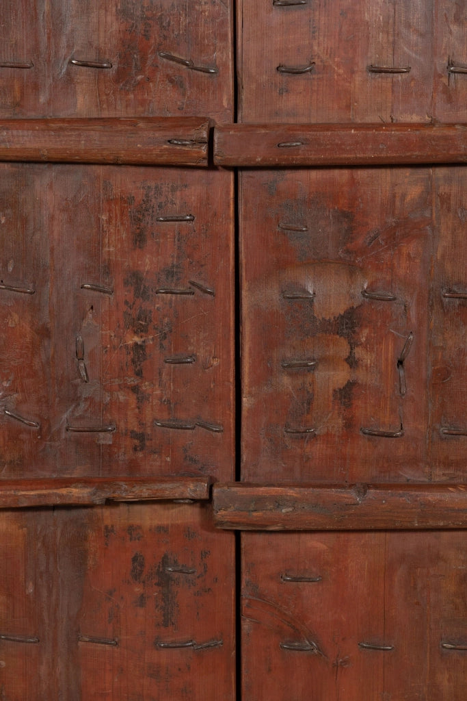 Biscottini Porta portone in legno massello e ferro da interno o da esterno vecchia e antica medievale scorrevole
