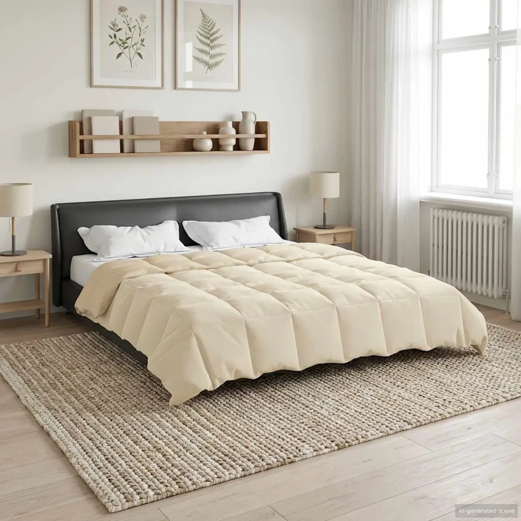 Duvet Estivo Trapuntato Crema 200 x 200 cm Microfibra