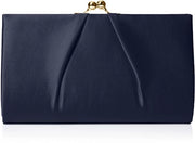 Borsa di Caricamento Classica in Satin per Donna, blu marino, 5,1 x 12 x 20,8 cm (b x h l)