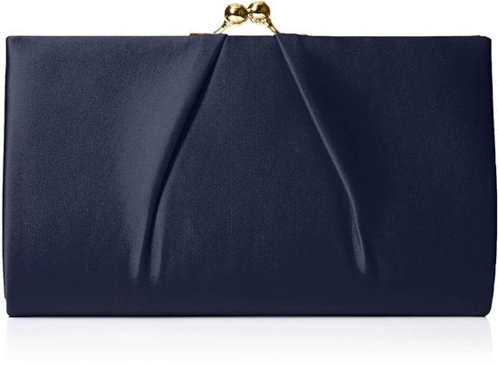 Borsa di Caricamento Classica in Satin per Donna, blu marino, 5,1 x 12 x 20,8 cm (b x h l)