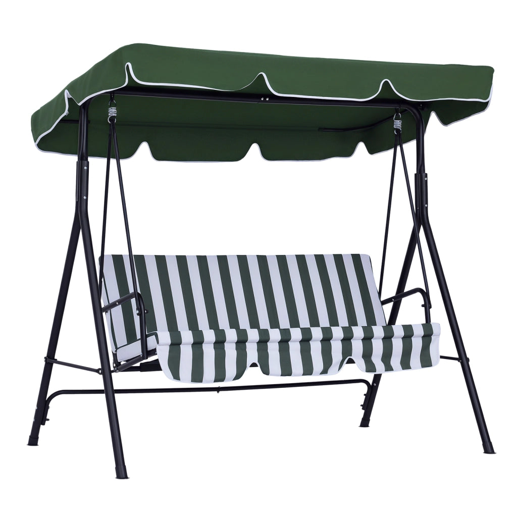 Amaca da giardino 3 posti con cuscini ¨C zephmum ¨C nero, verde, acciaio