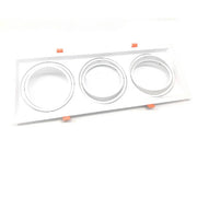 Trade Shop - Portafaretti Incasso Triplo Per Faretto Ar111 Rettangolare Orientabile P-ar111-3 - Bianco