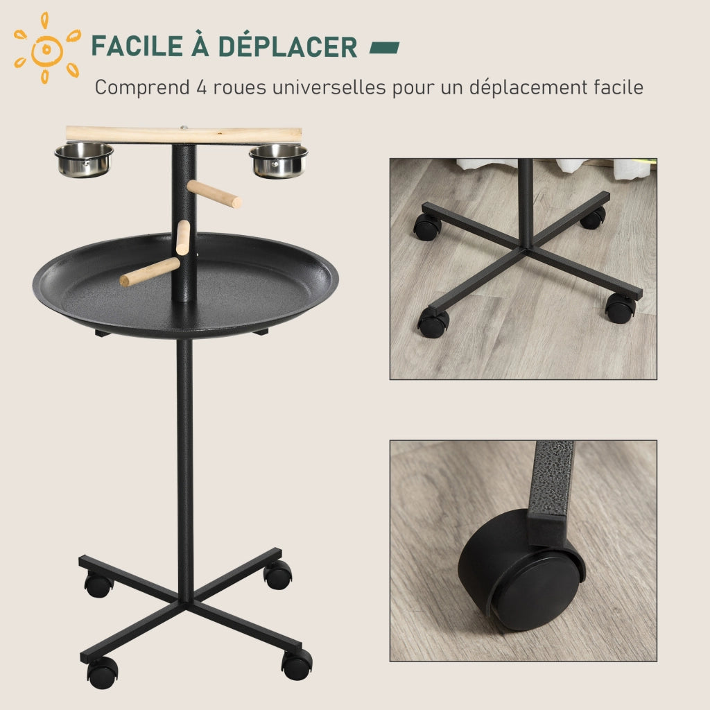 Mangiatoia per uccelli con 2 vaschette in acciaio inox ¨C zephmum ¨C grigio 60x111 cm