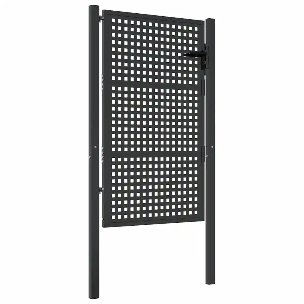 Cancello da Giardino Antracite 100x125 cm in Acciaio 154561
