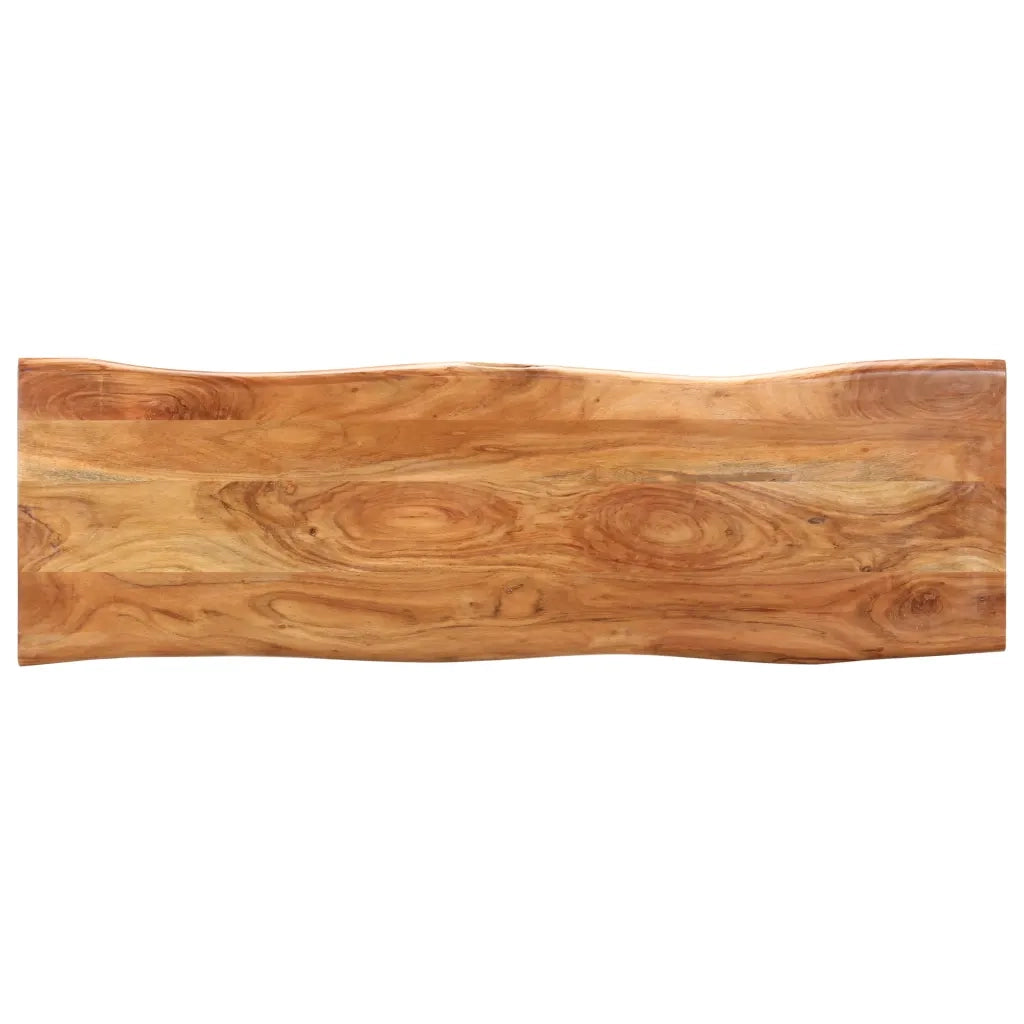Panca con Bordi Vivi-Sgabello 110 cm in Legno Massello Acacia e Acciaio