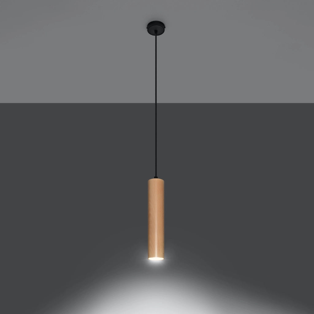 Lampada a sospensione CASANO 1 Pure Lume nero/legno GU10