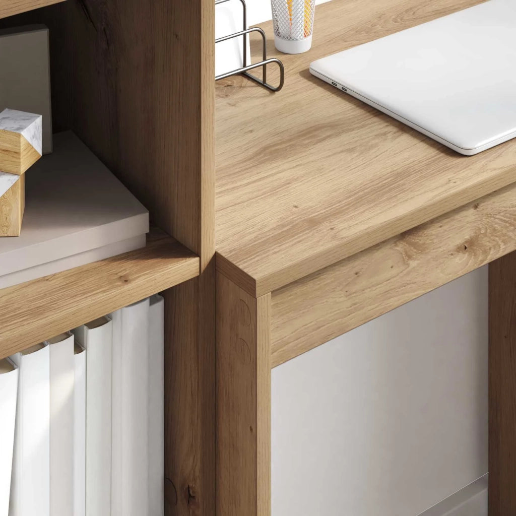 Scrivania con cassetto con lo scaffale 2 pcs Rovere artigianale 3337312