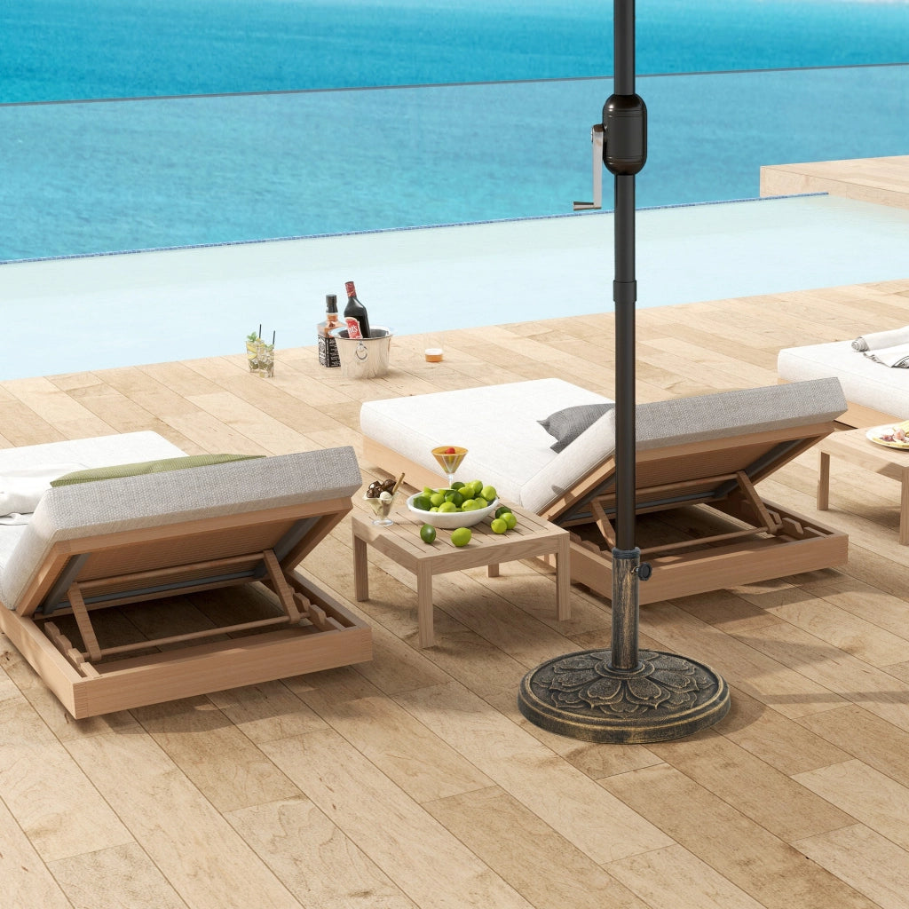 Base per Ombrellone Ø46x33 cm da 12 kg in Resina Metallo e Cemento Bronzo