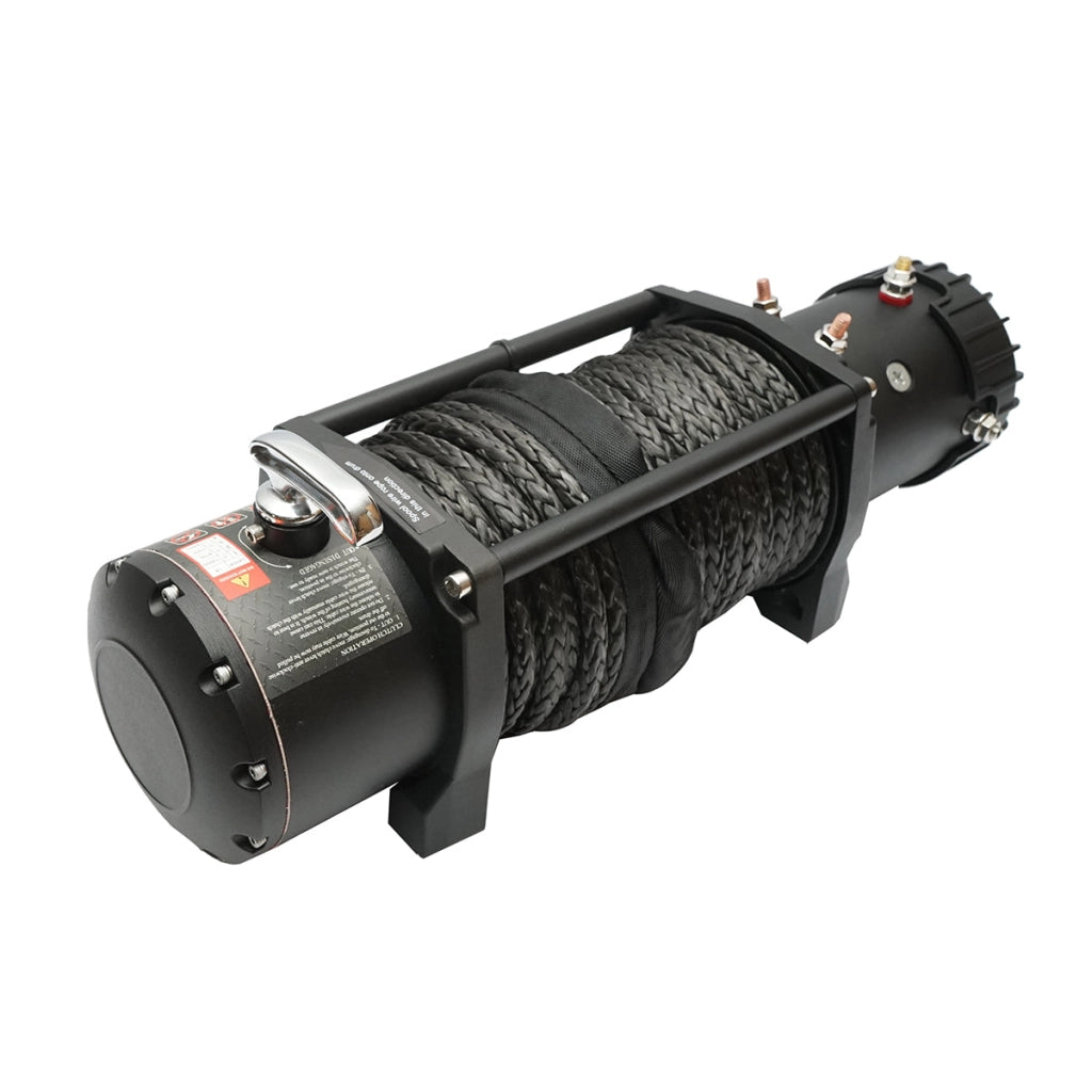 Verricello elettrico con telecomando 12V, 6,5hp, 6,1T (13500lbs) cavo sintetico 9x24m solenoide 400A Breckner Germany