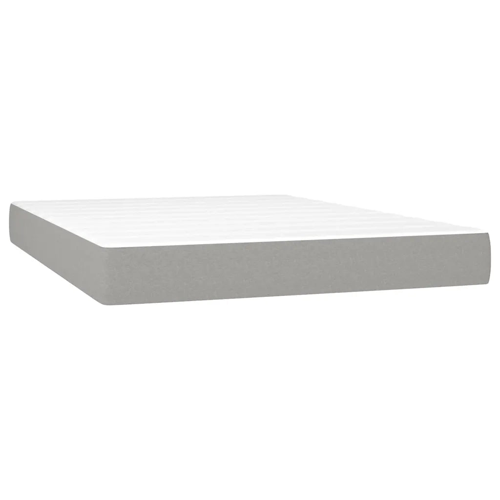 Giroletto a Molle con Materasso Grigio Chiaro 140x190cm Tessuto 3140049
