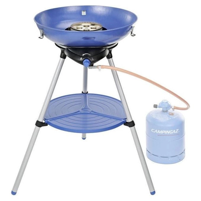 Campingaz 2000025701 Party Grill 600 Fornello da Campeggio a Gas 4000W Accensione Piezoelettrica Treppiede Termometro colore Nero