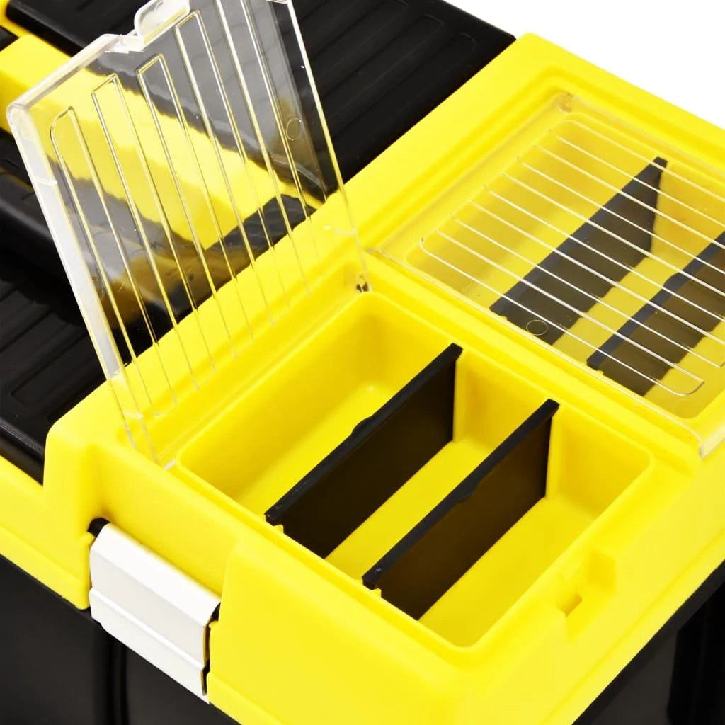 Cassetta degli attrezzi cassetta degli attrezzi cassetta portautensili cassetta portautensili per officina/garage plastica 59,5 x 33,7 cm giallo 02_0003225