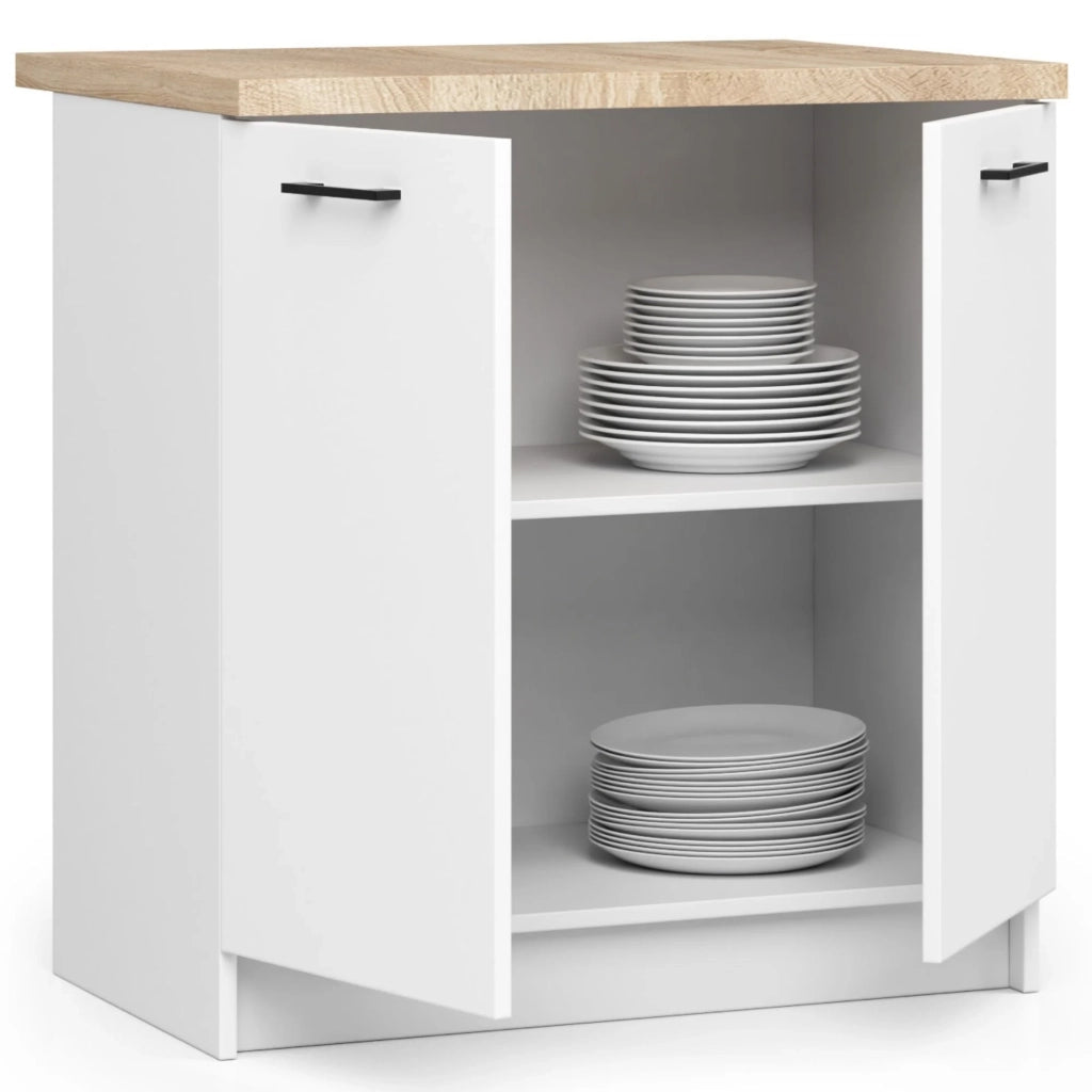 Mobile cucina modulare con piano di lavoro AKORD OLIWIA Bianco 80 cm 2 ante 80x46x85 cm