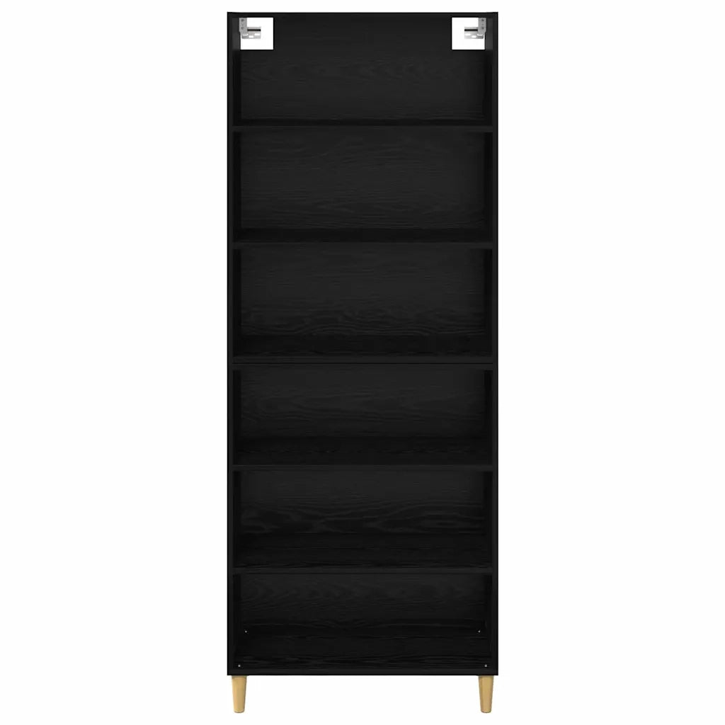 Credenza Rovere Nero 69,5 x 32,5 x 180 cm Legno multistrato