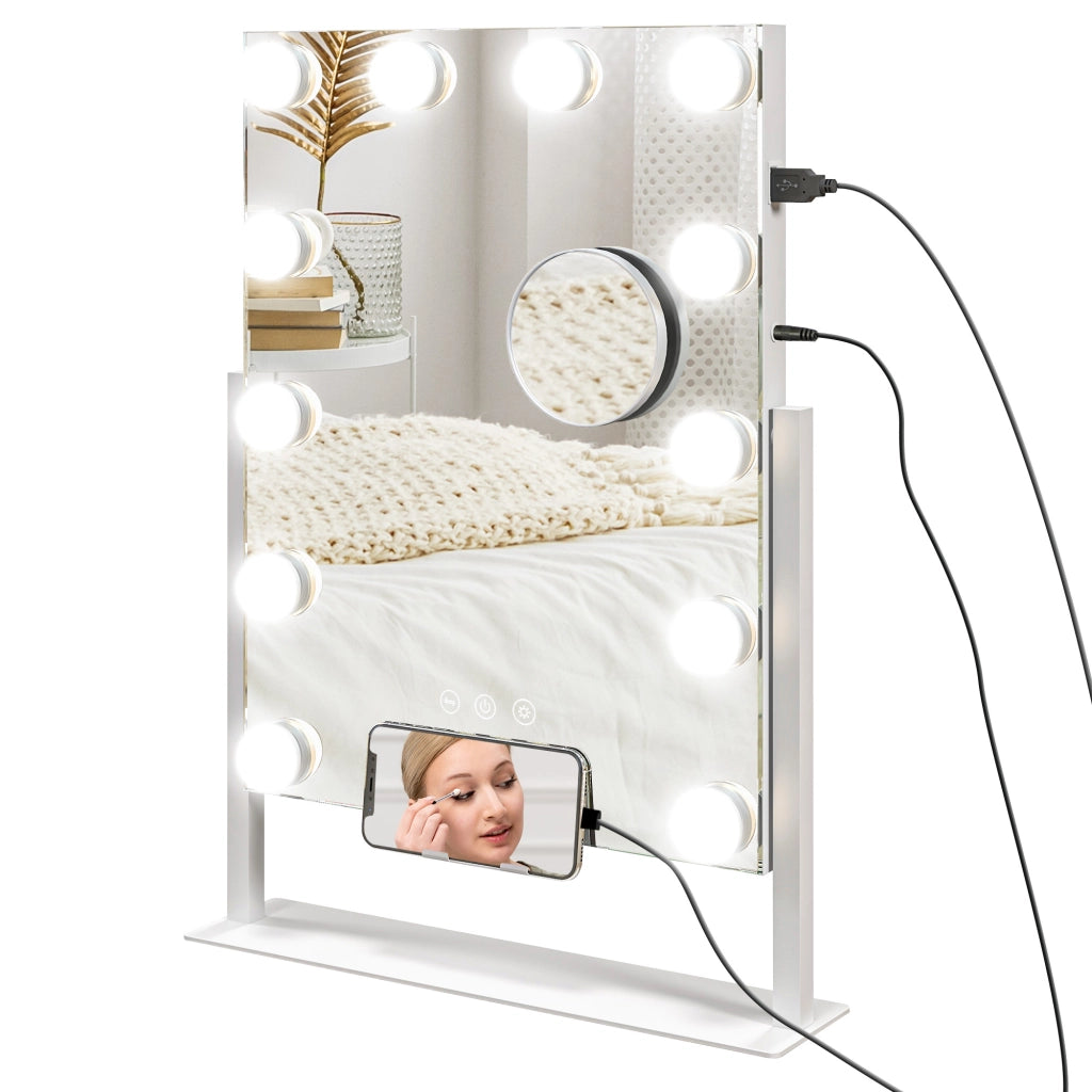 Specchio LED da Toeletta ¨C zephmum ¨C Bianco 37x46 cm