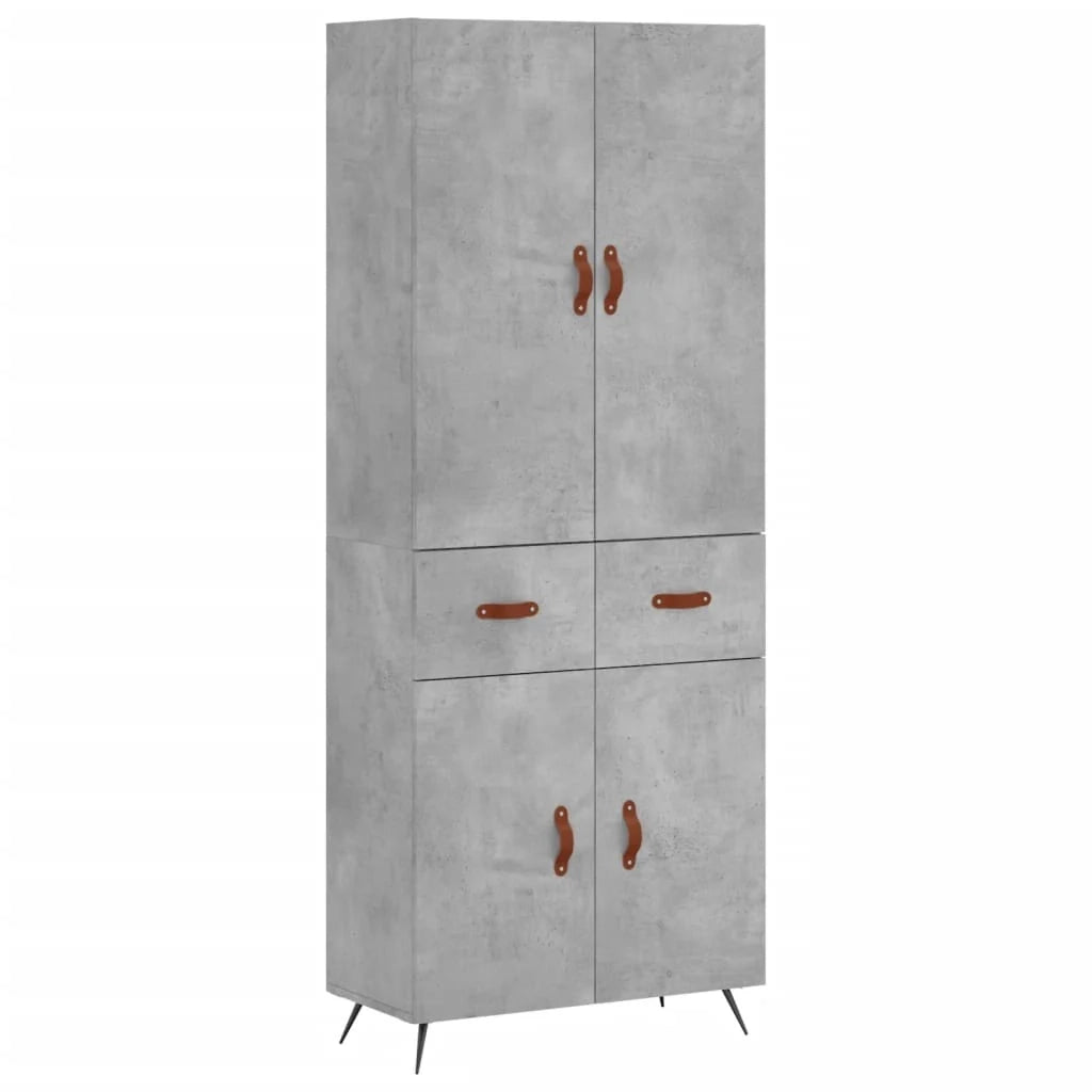 Buffet credenza cassettiera armadio mobile contenitore organizer cucina soggiorno salotto alto 69,5 x 34 x 180 cm legno ingegnerizzato grigio 02_0034498