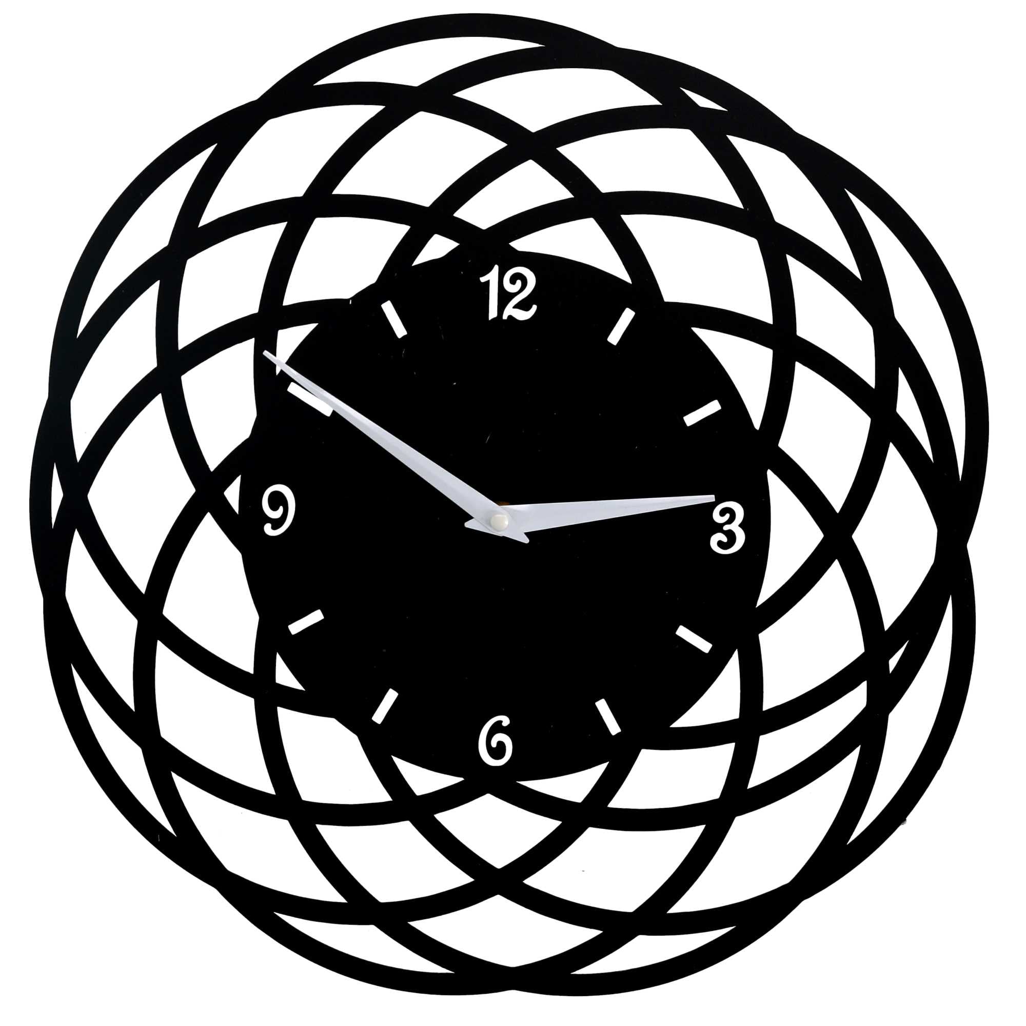 Orologio da Parete Ø40xh2 cm in Metallo Nero