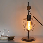 ZMH Lampada da tavolo retrò nera industriale E27 per soggiorno ufficio camera letto
