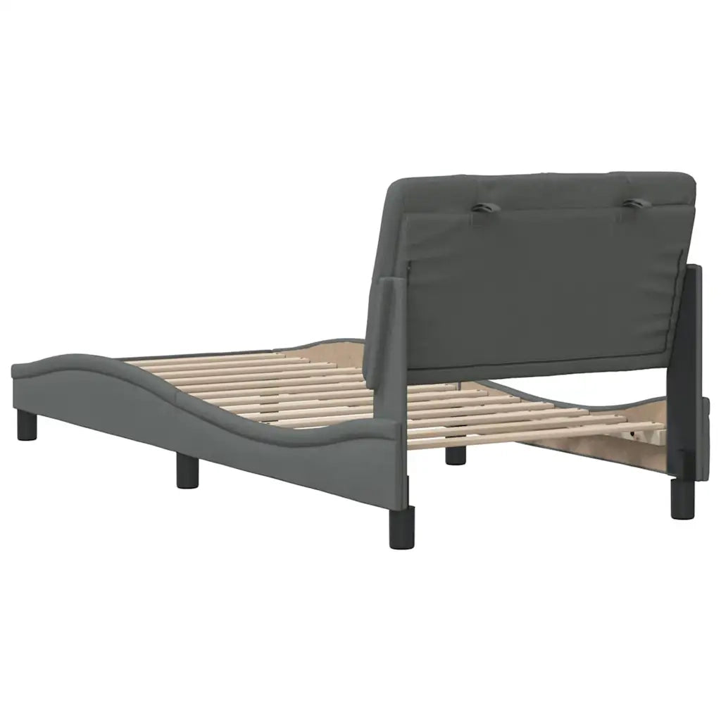 Giroletto senza Materasso Grigio Scuro 90x190 cm Tessuto 3310567