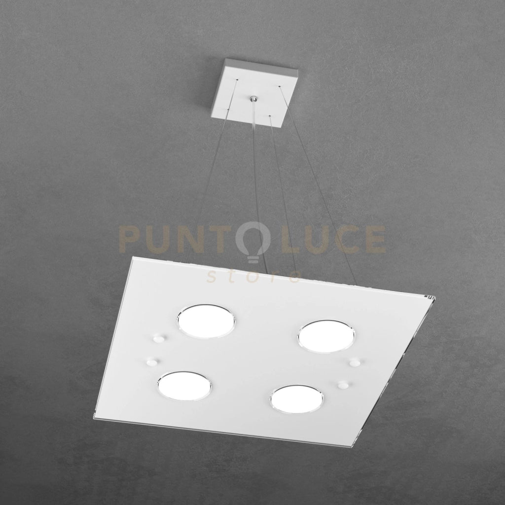PATH SOSPENSIONE 4 LUCI QUADRA BIANCO 1141-S4-BI