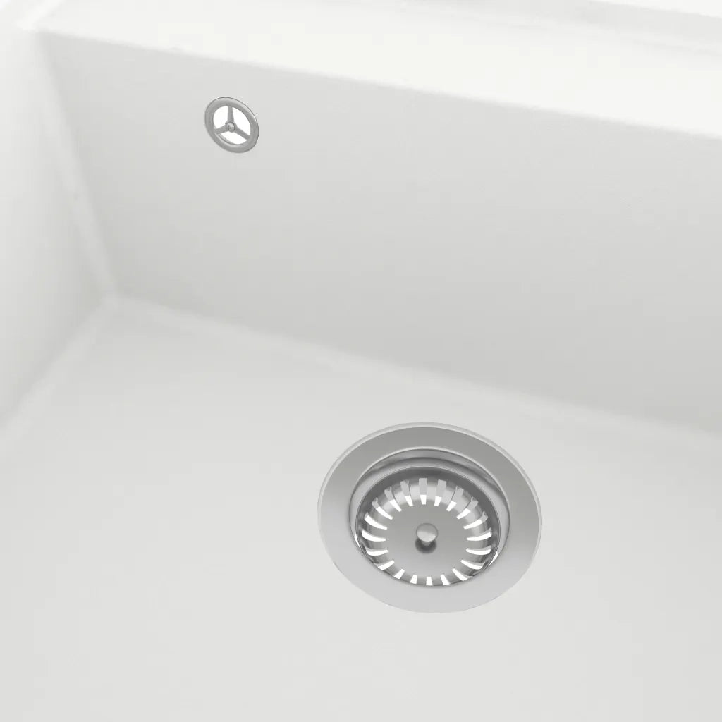 Lavello da Cucina con Foro Troppopieno Bianco in Granito CFW8526403