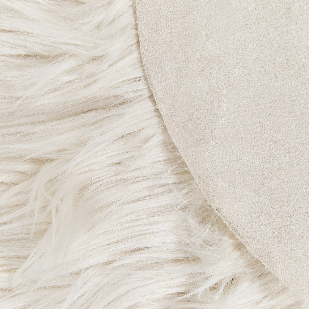 Tappeto finta pelle di montone beige acrilico 60 x 180 cm pelliccia glam soffice camera da letto soggiorno
