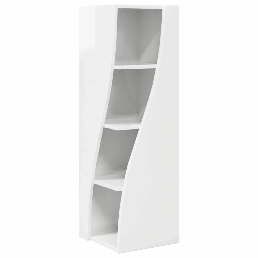 Mobile angolare Bianco Lucido 32x32x102cm Legno multistrato 889859