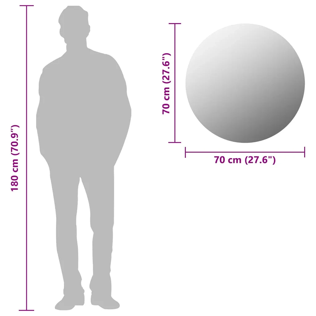 Specchio da Parete | Specchio decorativo 70 cm in Vetro Circolare