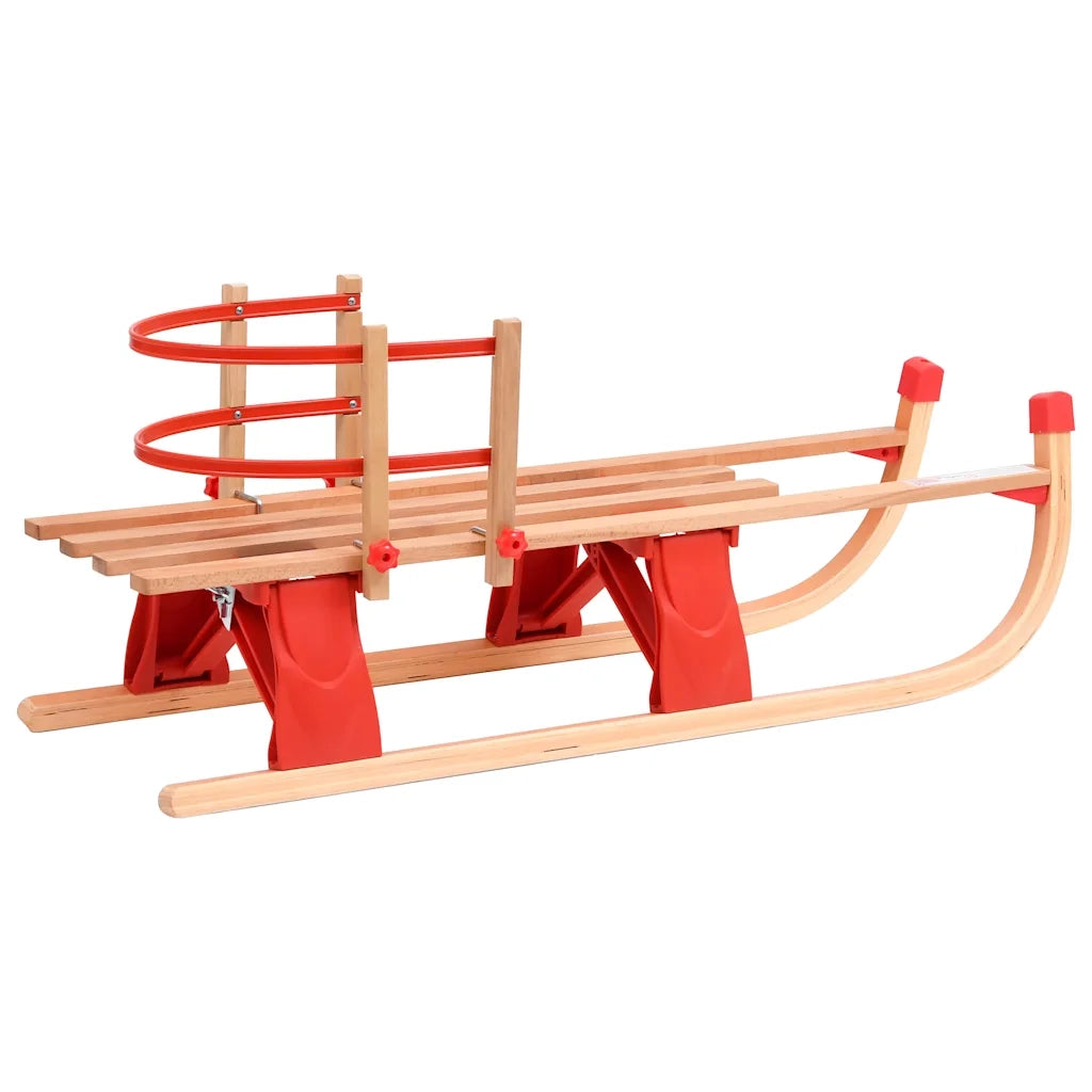Slittino Pieghevole con Schienale in Legno 119 cm 92493