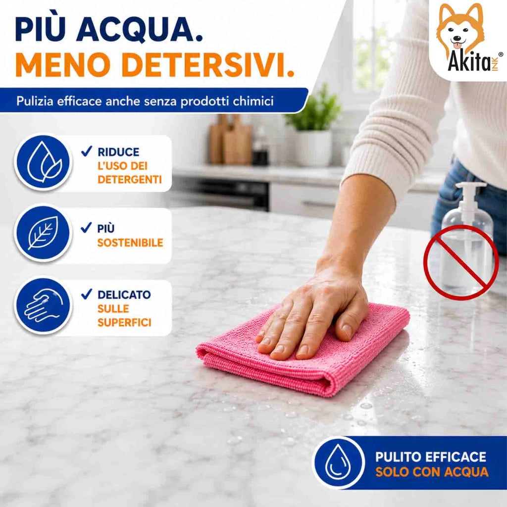 Akitaink Set 50 Panni in Microfibra Multiuso 30x30 cm
