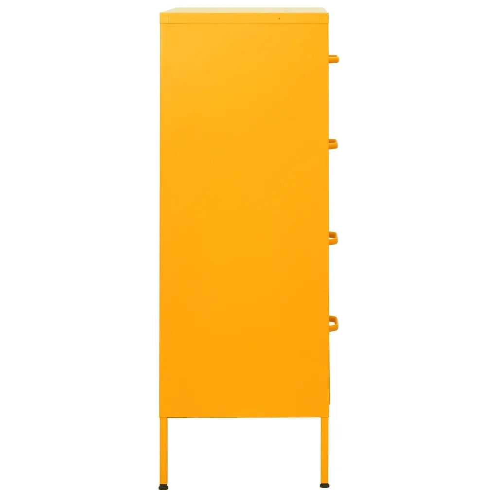 Cassettiera Giallo Senape 80x35x101,5 cm in Acciaio 336200