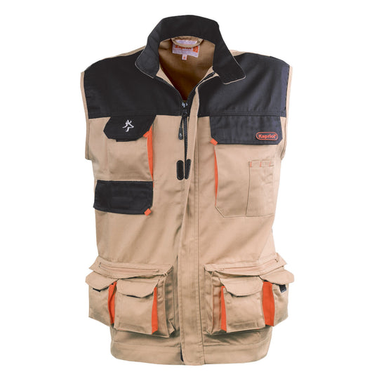 GILET KAVIR L BEIGE/NERO