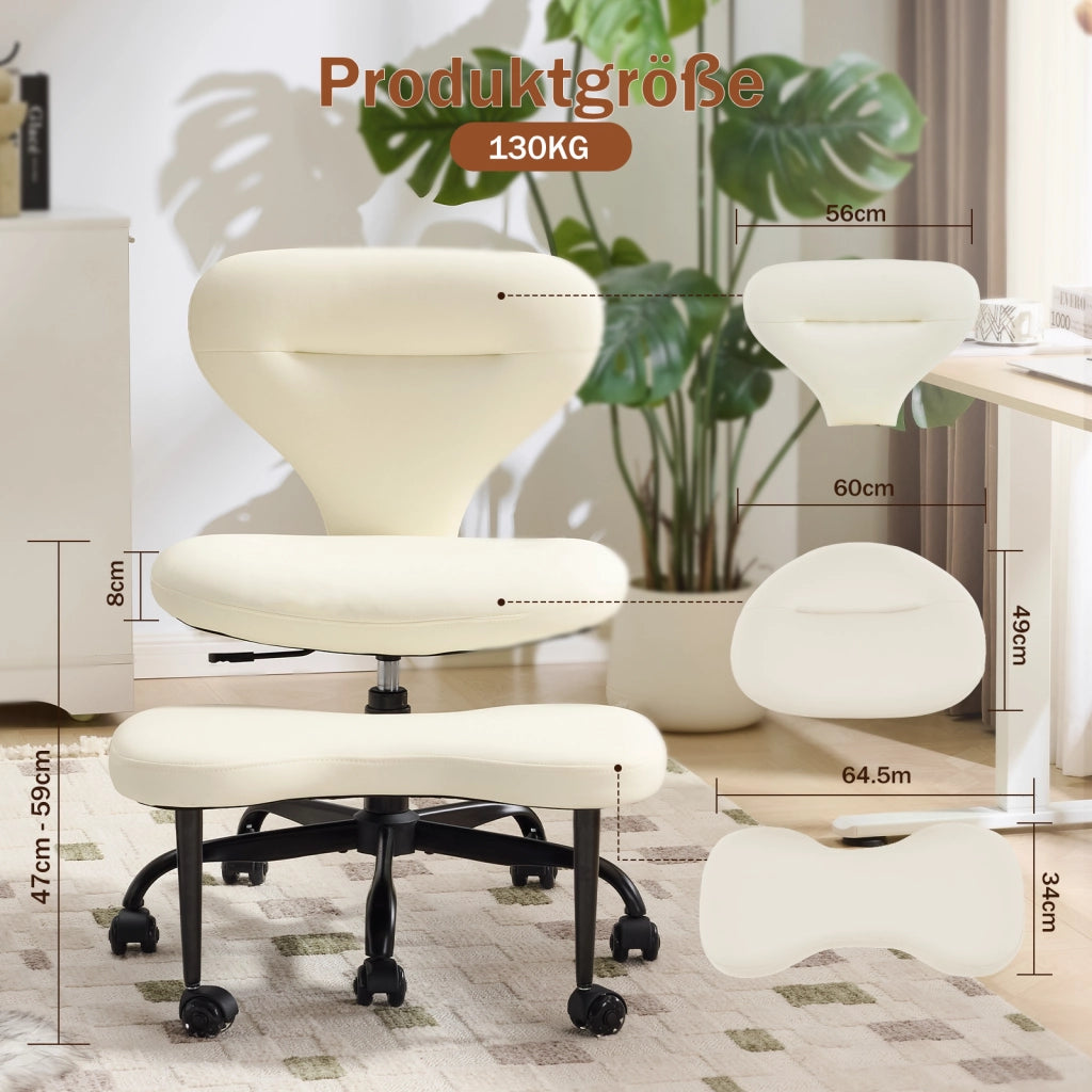 Poltrona Reclinabile ¨C Minimal ¨C Similpelle Crema Schienale Imbottito Braccioli