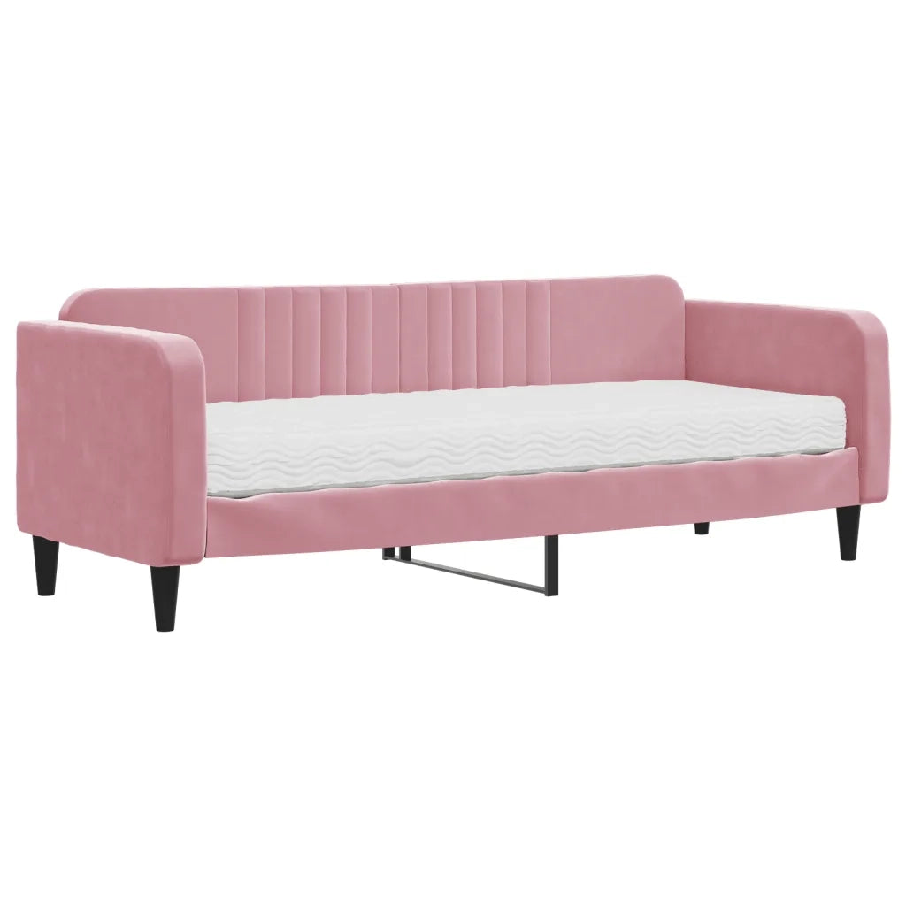 Divano letto | Sof¨¤ letto | Letto singolo con Materasso Rosa 80x200 cm in Velluto