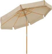 Ombrellone Rearden - 300cm - Rettilineo - Ombrellone per balcone - Schermo solare fino a UPF 50+ - Palo ombrellone - Realizzato in legno - Senza normale base - Giardino - Outdoor - Beige