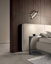 Tavolino Tee con top in ceramica su vetro marmo bianco e struttura in metallo verniciato antracite - Stones