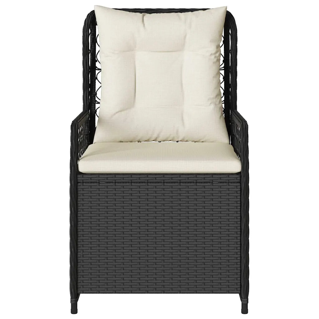 Sedie da Giardino Reclinabili 2 pz | Sedie da Esterno Nere in Polyrattan