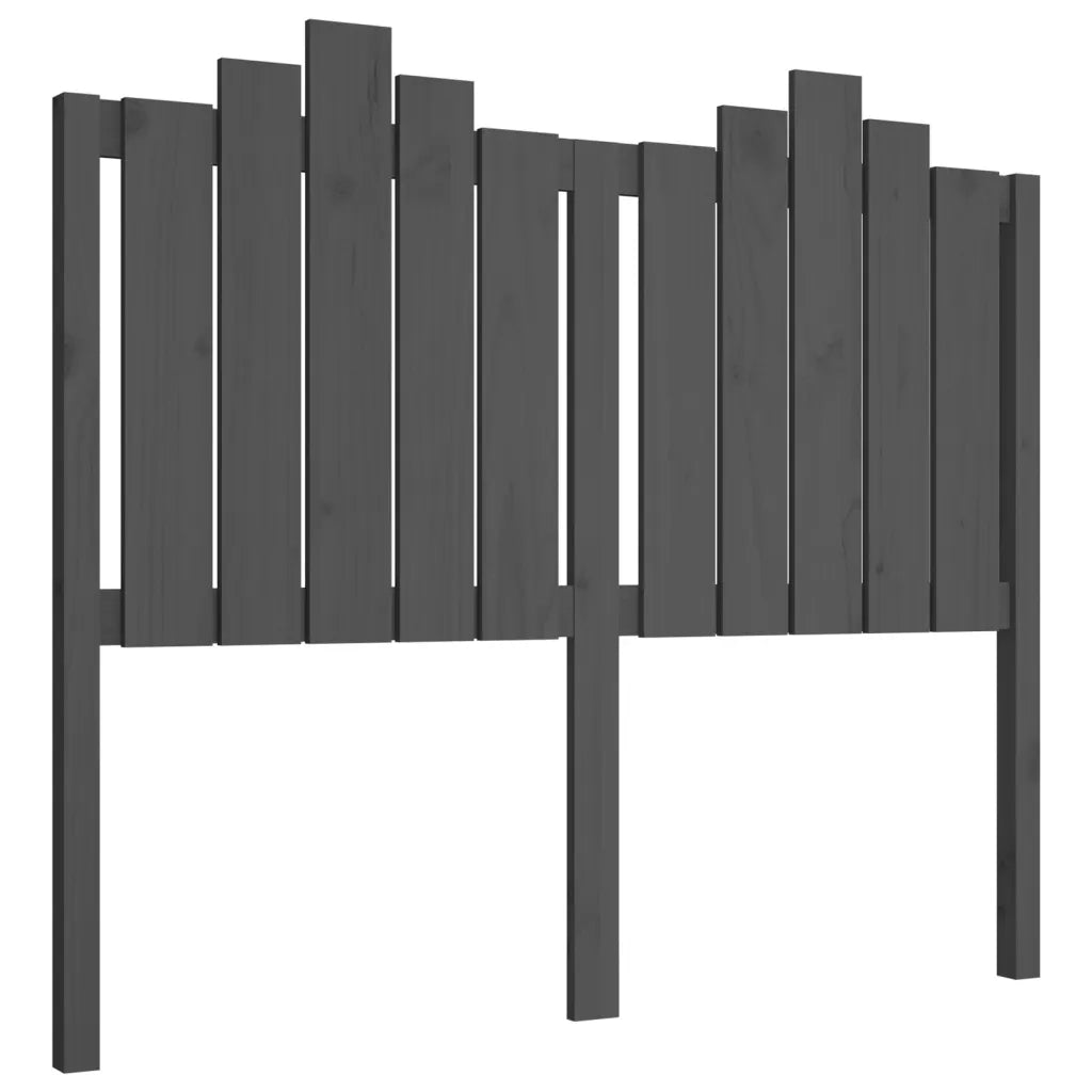 Testiera per Letto Grigia 126x4x110cm in Legno Massello di Pino 818462