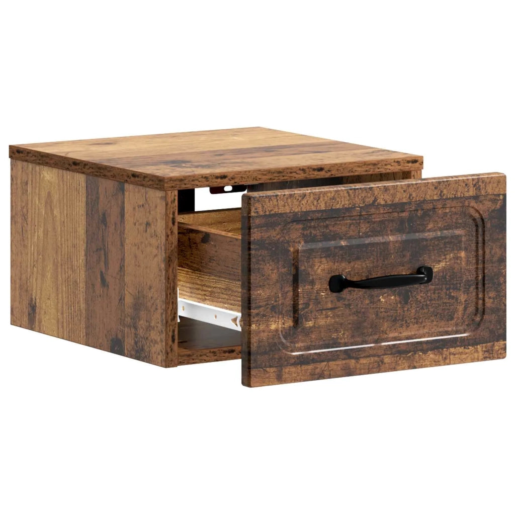 Mobiletto da notte a muro 2 pcs Legno antico 34,5 x 33 x 20 cm 899292