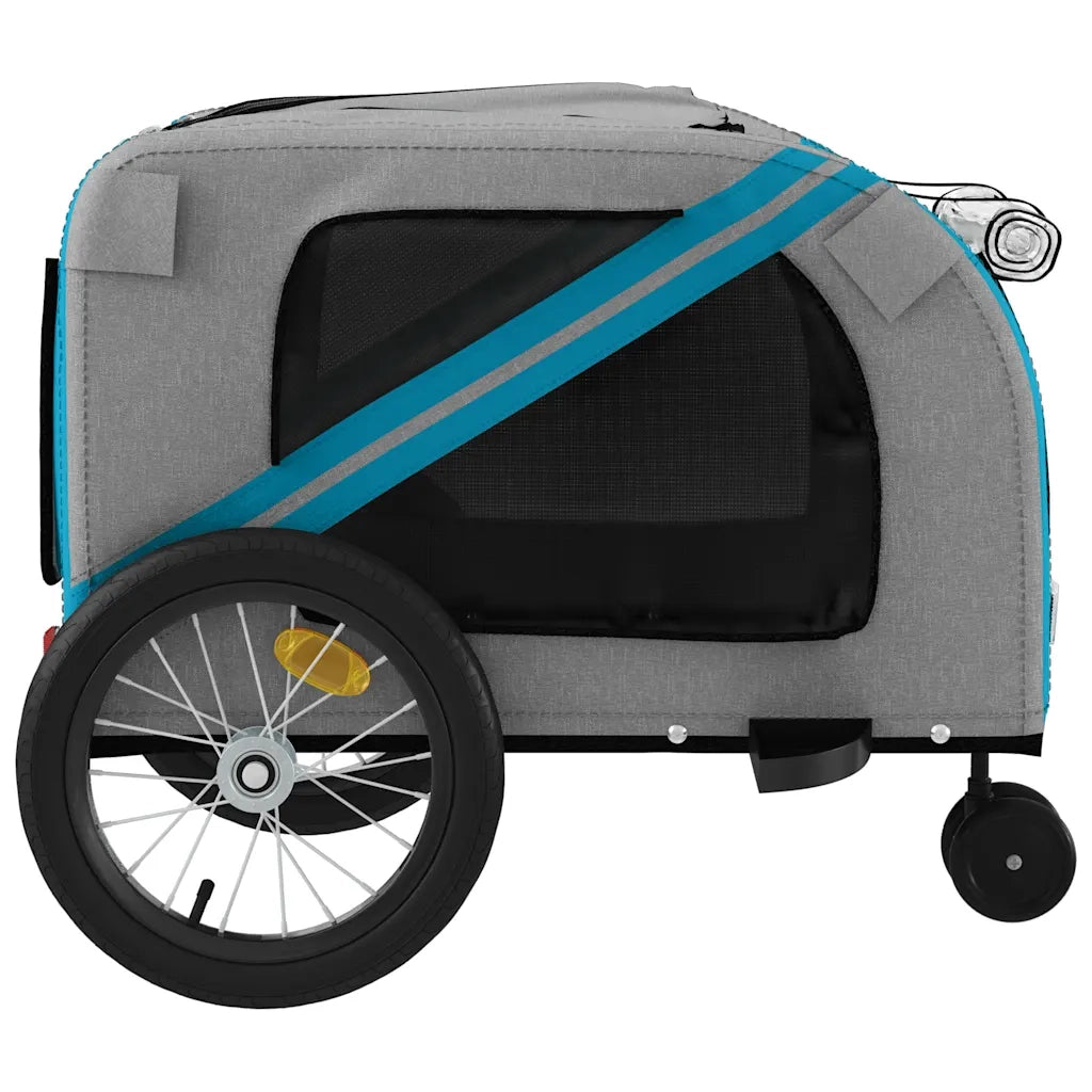 Rimorchio da Bici per Animali Blu e Grigio Oxford e Ferro 93897