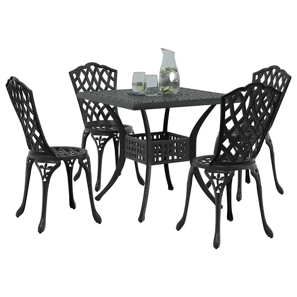 Set di Tavolo da Giardino 5 pcs Nero Alluminio pressofuso 3334753