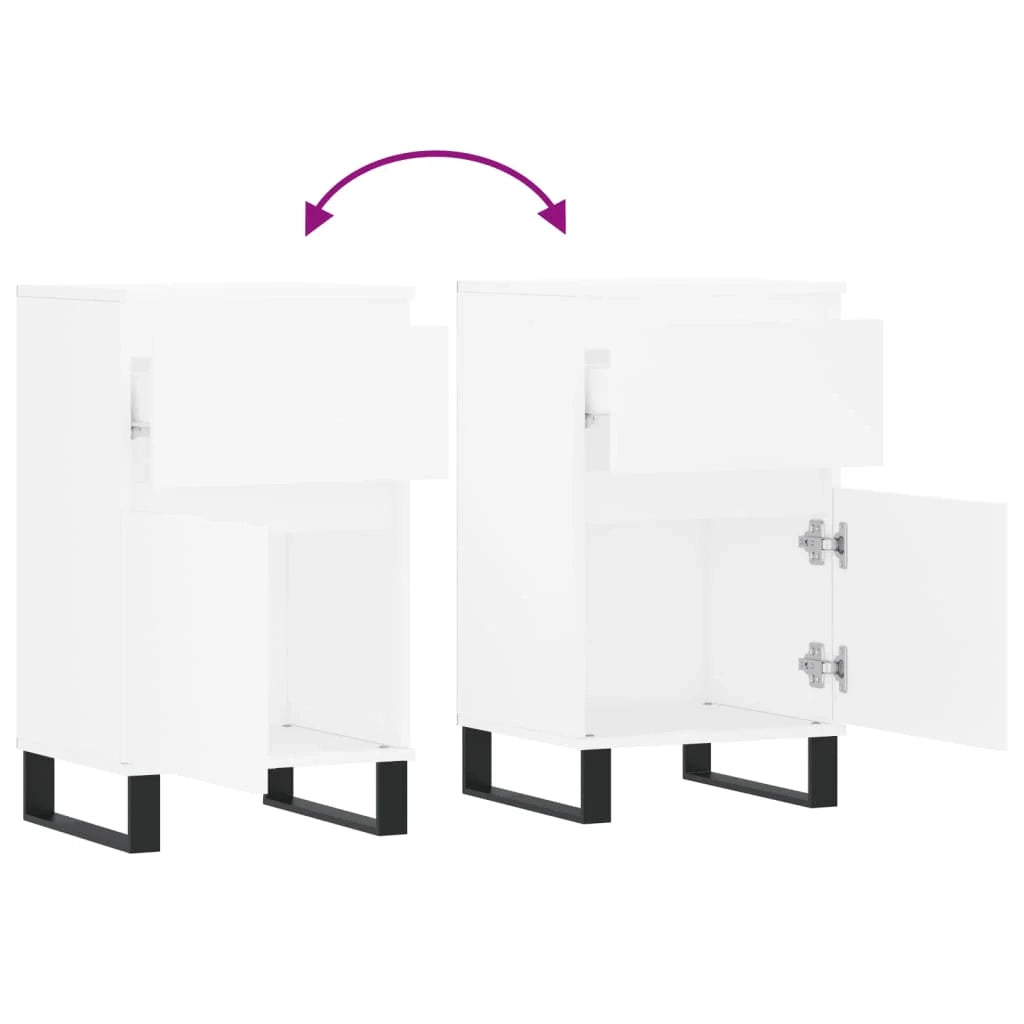 Buffet credenza cassettiera armadio mobile contenitore organizer per cucina soggiorno salotti set da 2 40 x 35 x 70 cm legno ingegnerizzato bianco 02_0036661