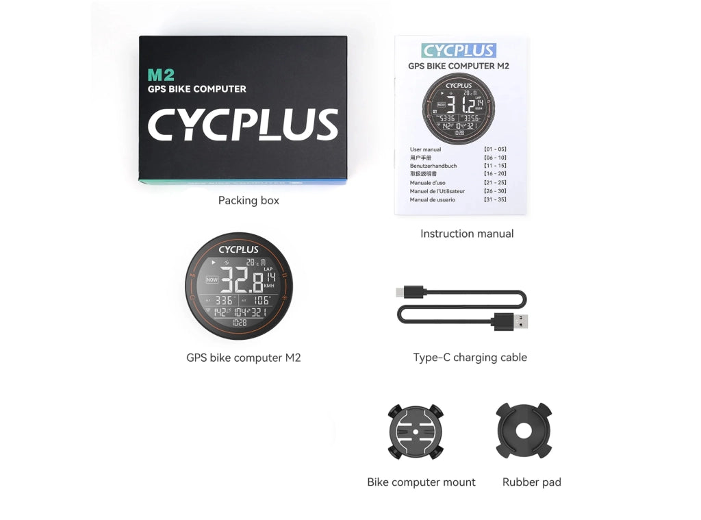 Computer da Bicicletta GPS Tachimetro Senza Fili Impermeabile IPX6 ANT+ Bluetooth 5.0 e Contachilometri con Cavo di Ricarica