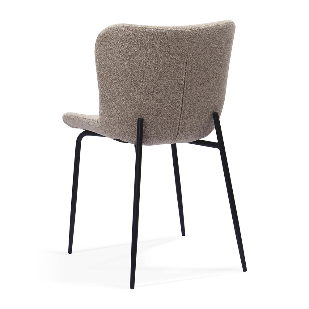 Sedie da pranzo moderne - Xylo - Schienale alto arrotondato, rivestimento in tessuto e gambe in metallo (3 colori)