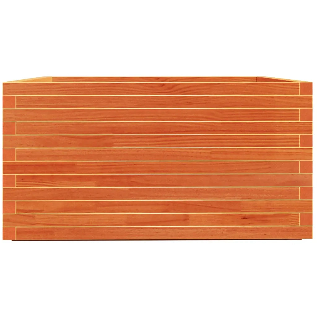 Fioriera Giardino Marrone Cera 90x90x49,5cm Legno Massello Pino