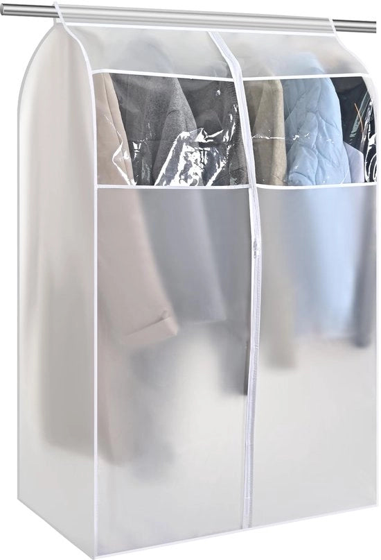 Cassa per abiti da appendere, 80 x 50 x 120 cm, protezione per abiti su armadio a muro, attacco per abiti, contenitore con finestra trasparente, protezioni per abiti da uomo, da donna e da sera.